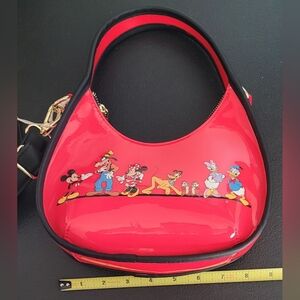 Loungefly Disney Mickey Mouse & Friends Red Vinyl Crossbody Bag